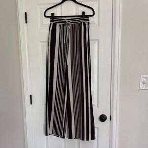 H&M striped wide leg palazzo pants trousers